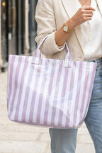 66 Glossy Striped Large Tote Bag