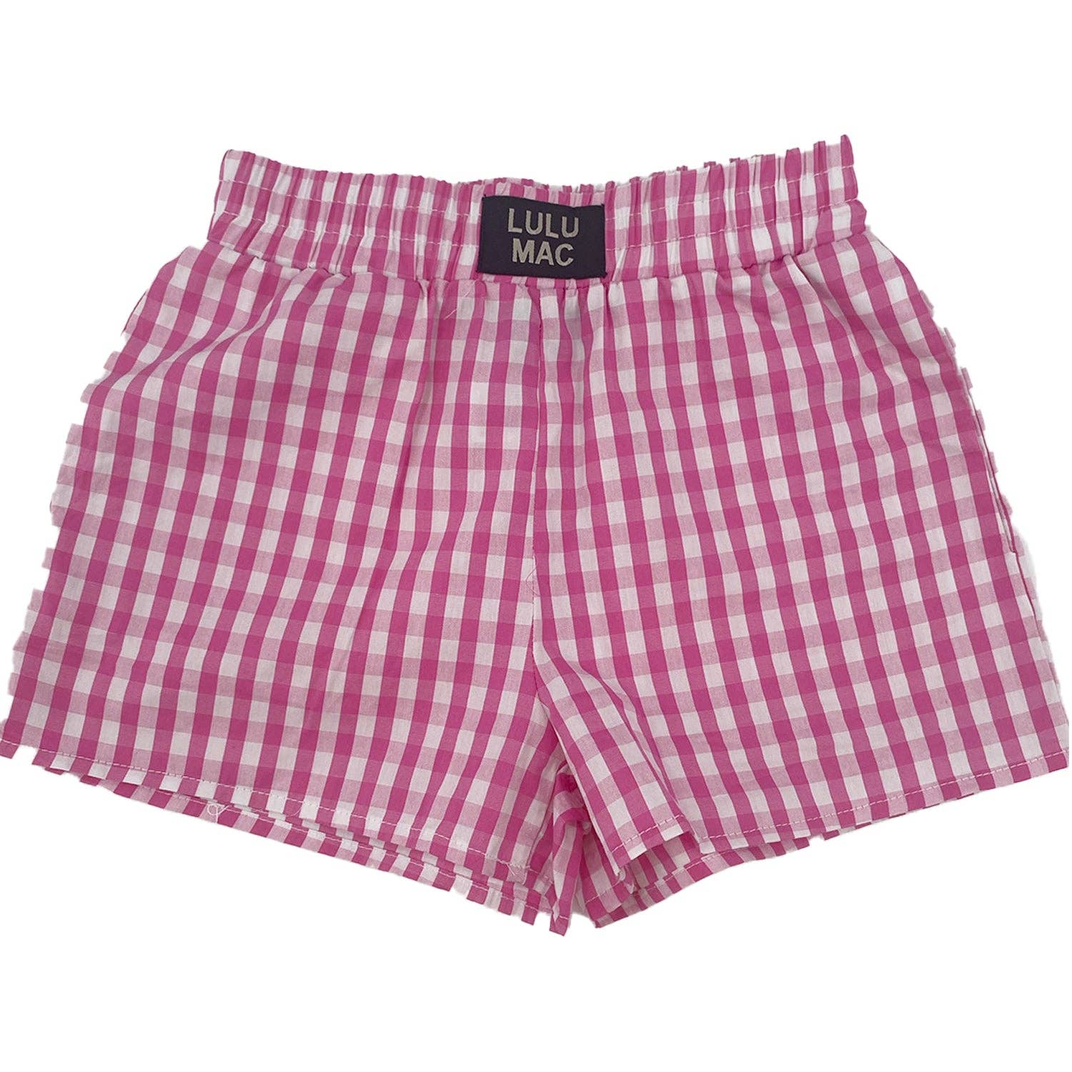 LM Pink Gingham KIDS SHORTS