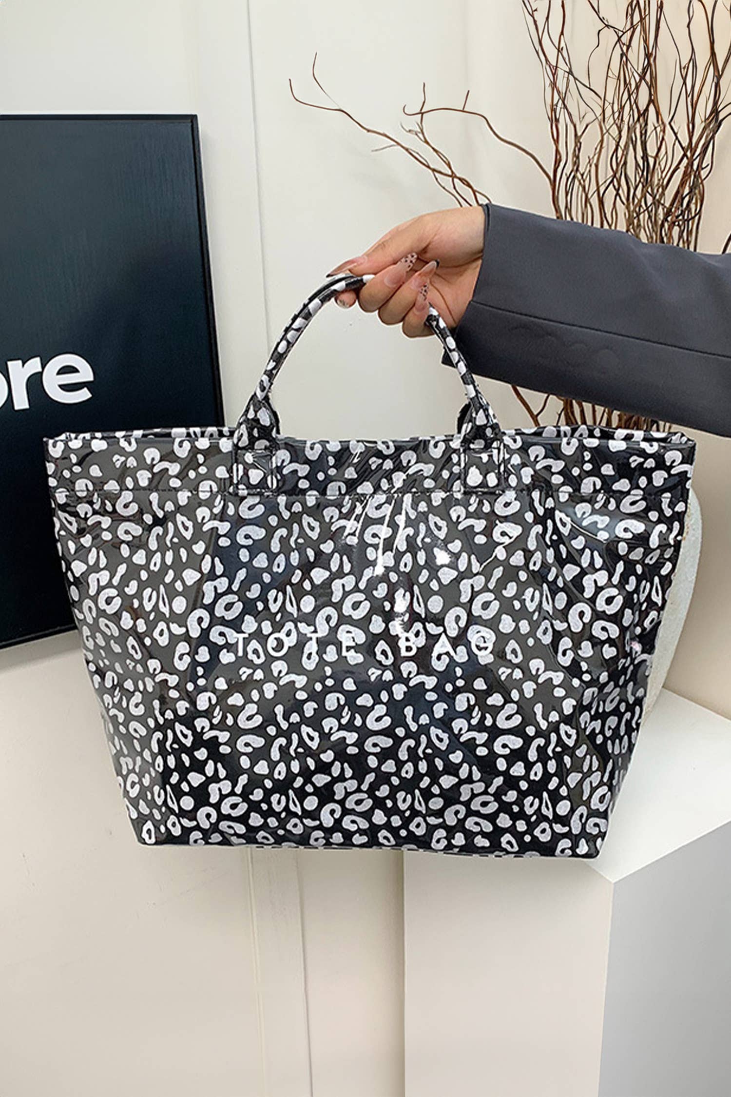 Leopard PU Leather Water Proof Tote Bag