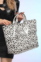 Leopard PU Leather Water Proof Tote Bag