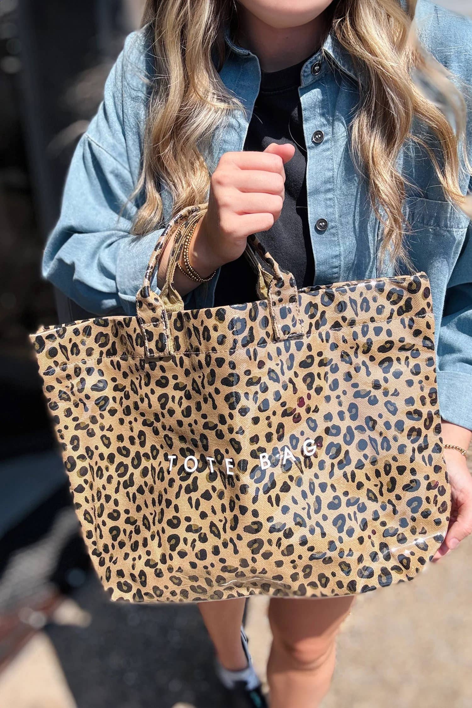 Leopard PU Leather Water Proof Tote Bag