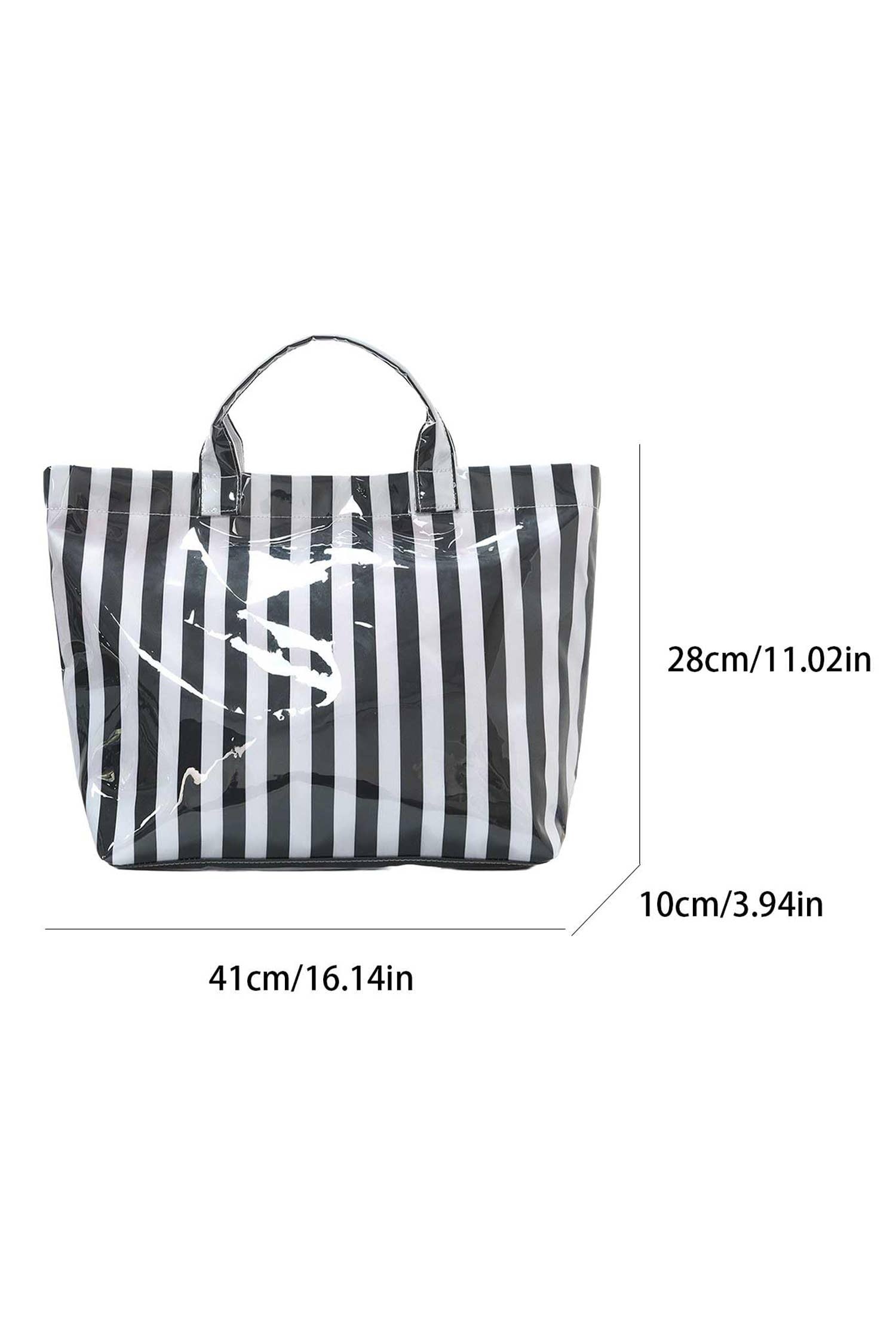 66 Glossy Striped Large Tote Bag