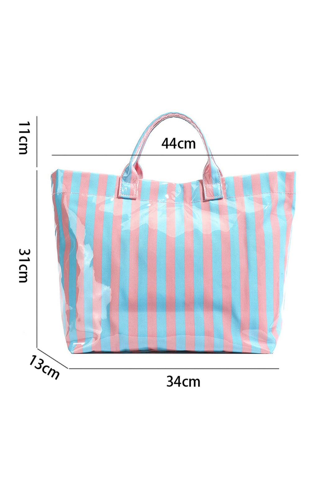 66 Glossy Striped Large Tote Bag