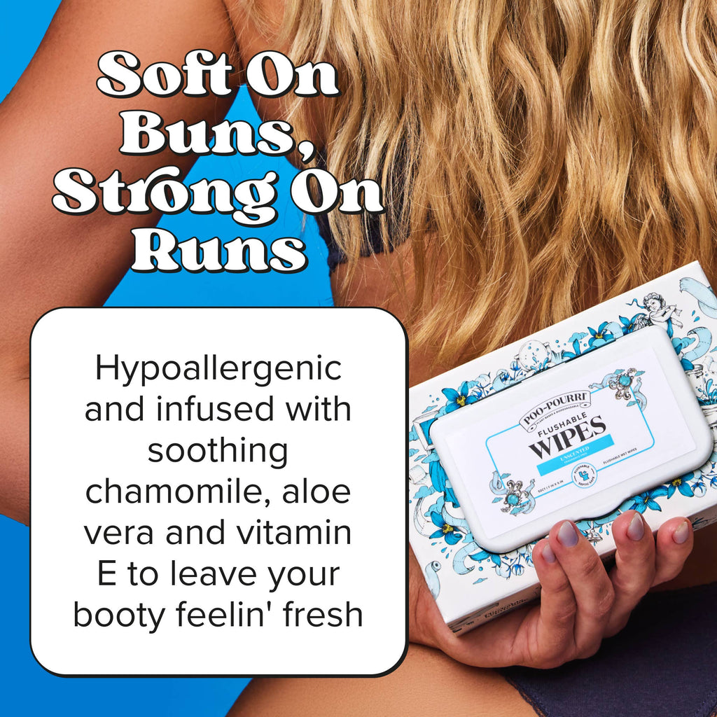 Unscented Poo~Pourri Flushable Wipes 50ct, Single Packs