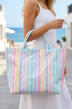 66 Glossy Striped Large Tote Bag