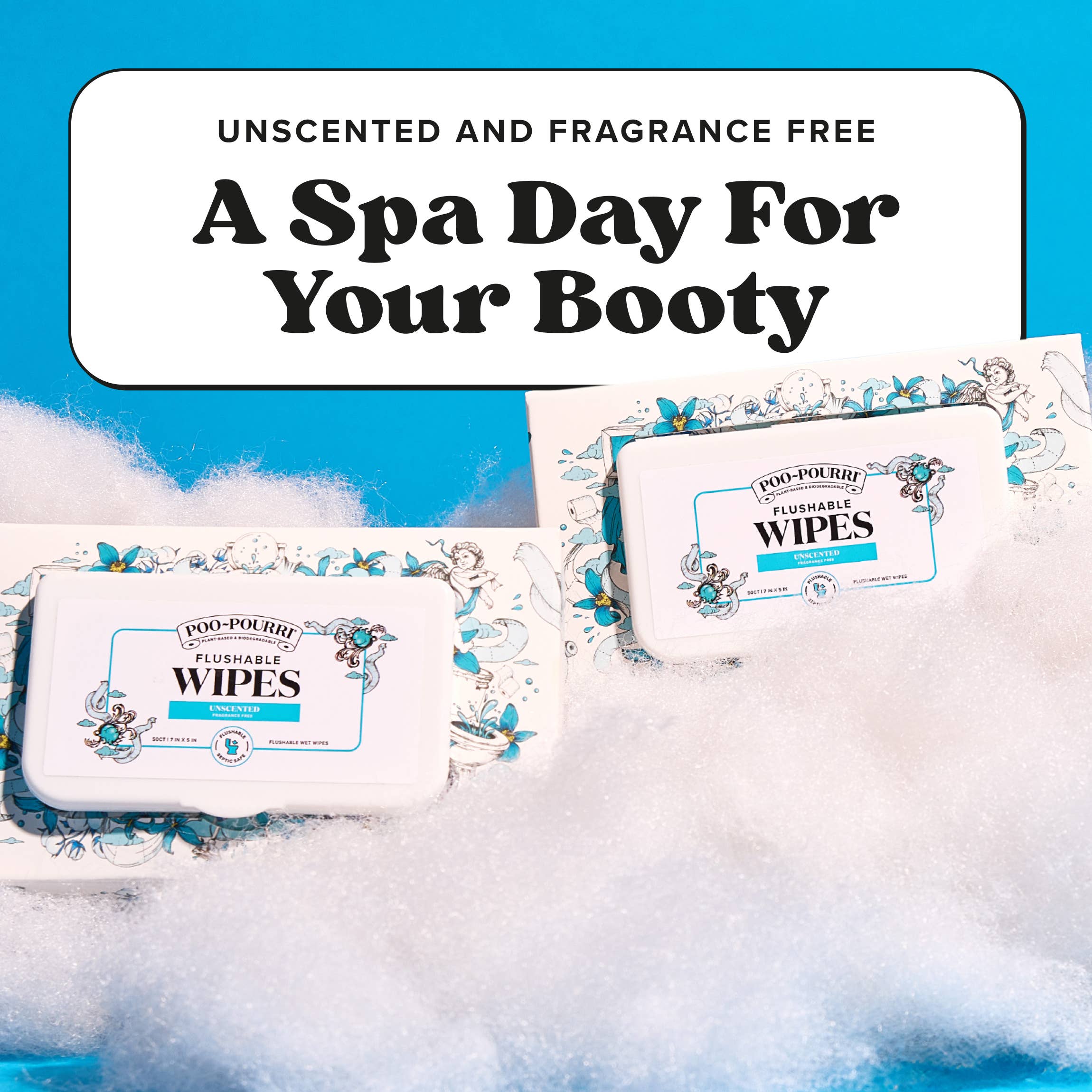Unscented Poo~Pourri Flushable Wipes 50ct, Single Packs