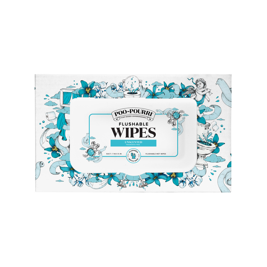 Unscented Poo~Pourri Flushable Wipes 50ct, Single Packs