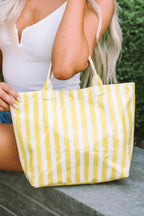 66 Glossy Striped Large Tote Bag