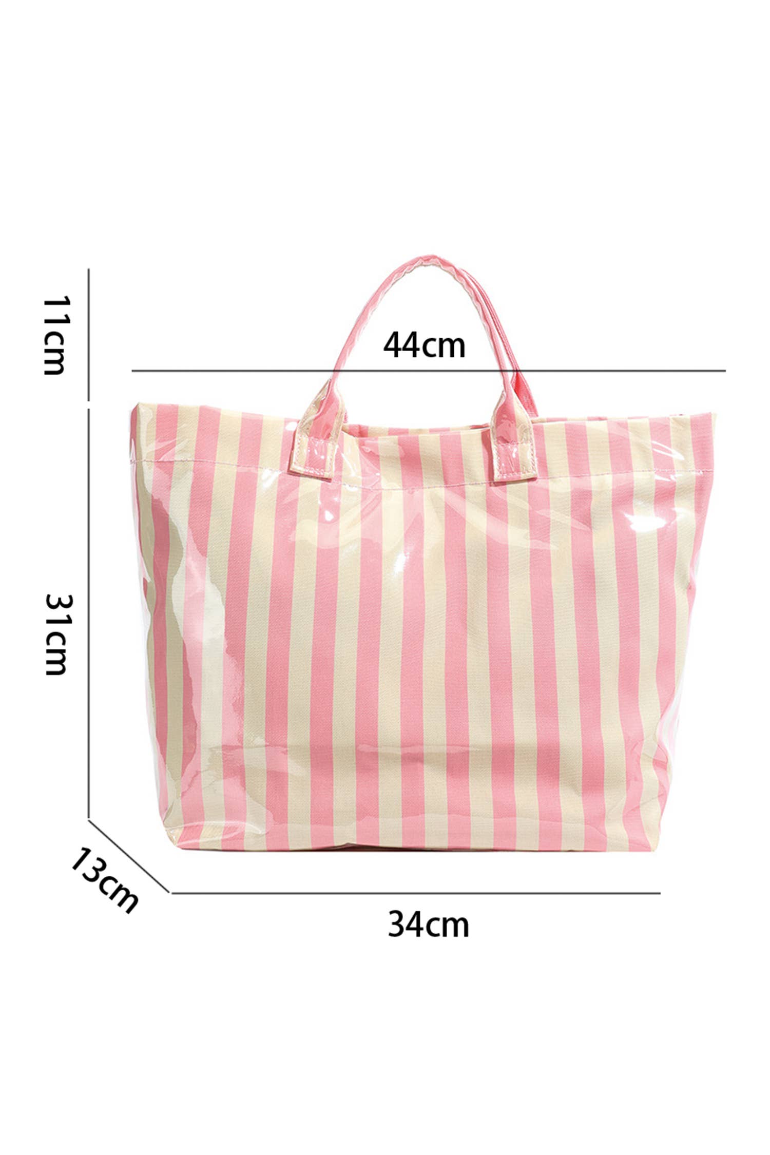 66 Glossy Striped Large Tote Bag