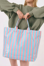 66 Glossy Striped Large Tote Bag