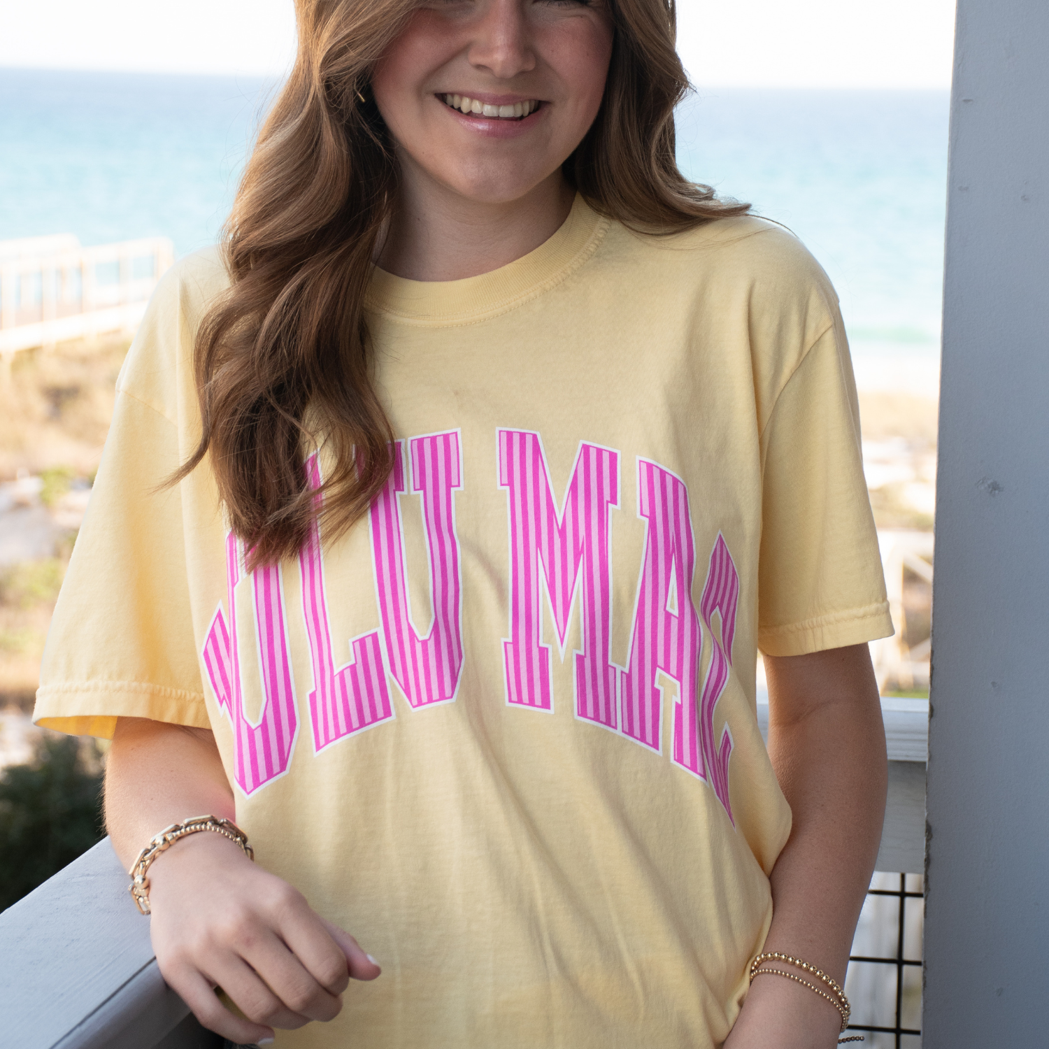 LM STR 1000 Stripe Adult Butter Comfort Colors Tee