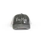Embroidered Dog Mom Hat Cap Distressed Ponytail