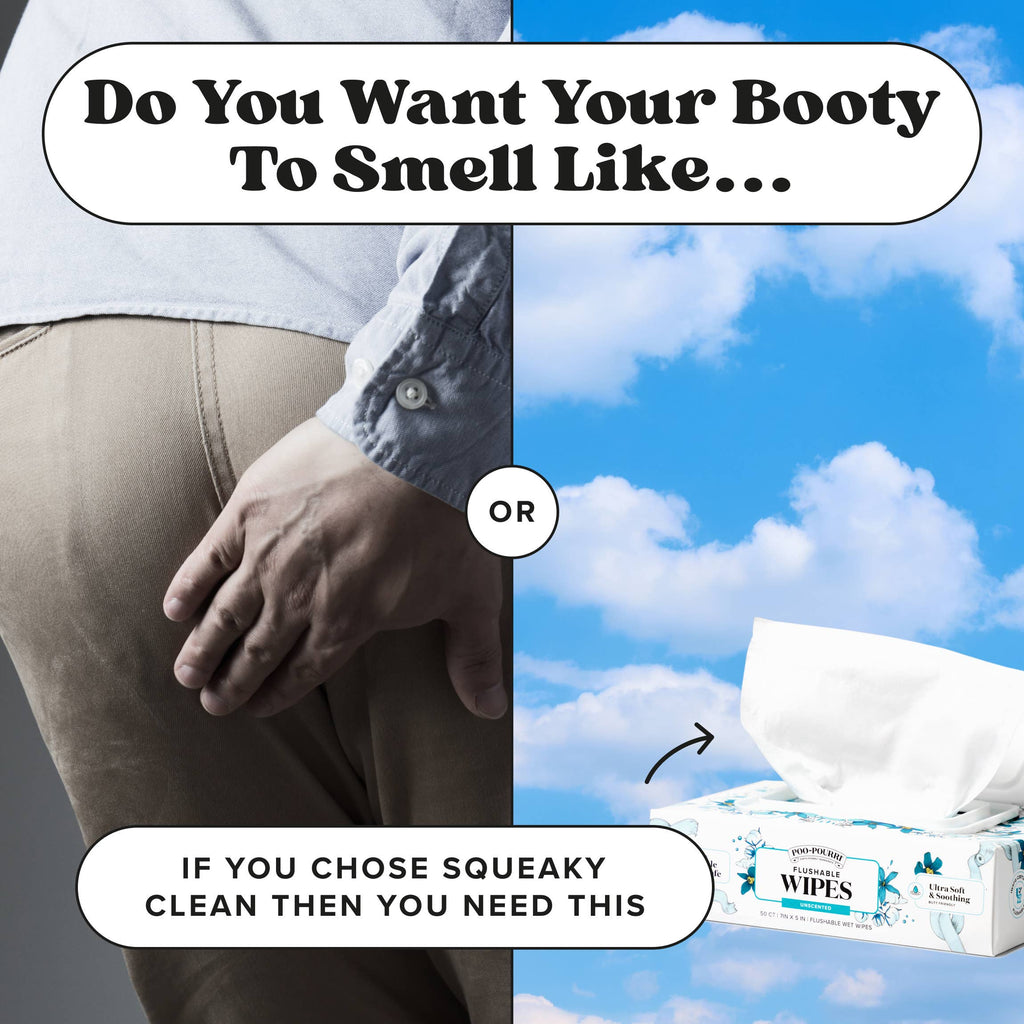 Unscented Poo~Pourri Flushable Wipes 50ct, Single Packs