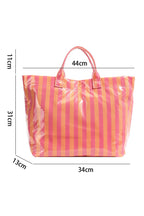 66 Glossy Striped Large Tote Bag