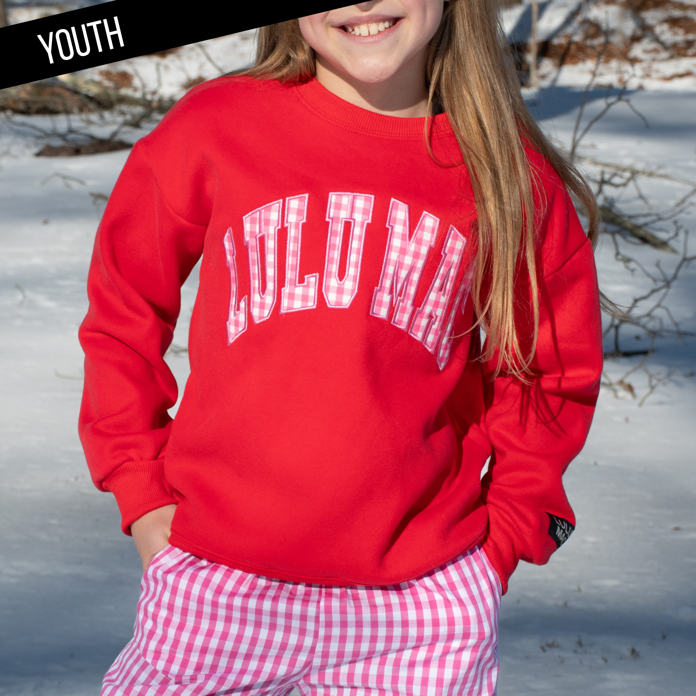 LM YOUTH RED WITH PINK GINGHAM
