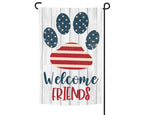 Garden Flag - Welcome Friends Patriotic Paw