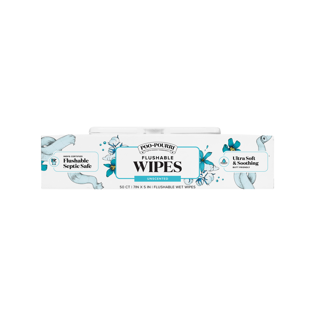 Unscented Poo~Pourri Flushable Wipes 50ct, Single Packs