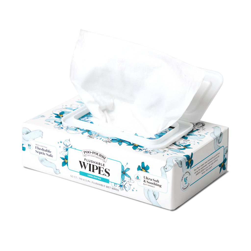 Unscented Poo~Pourri Flushable Wipes 50ct, Single Packs