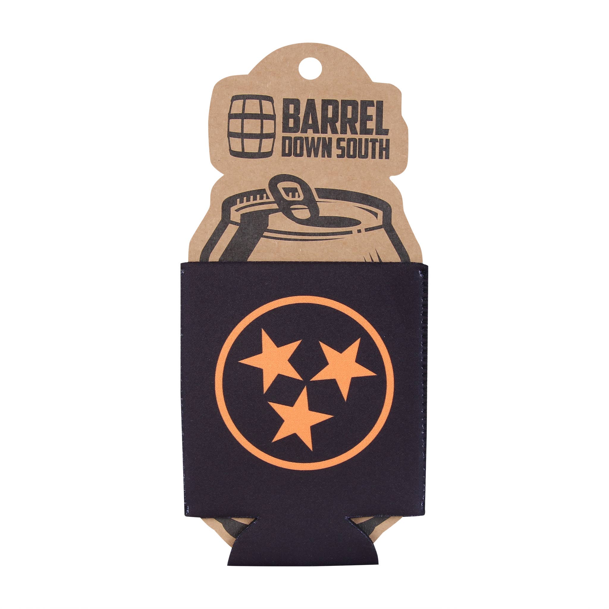 Black/Orange Tri Star Can Cooler