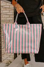 66 Glossy Striped Large Tote Bag
